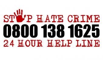 stop hate uk logo with phone number 08001381625